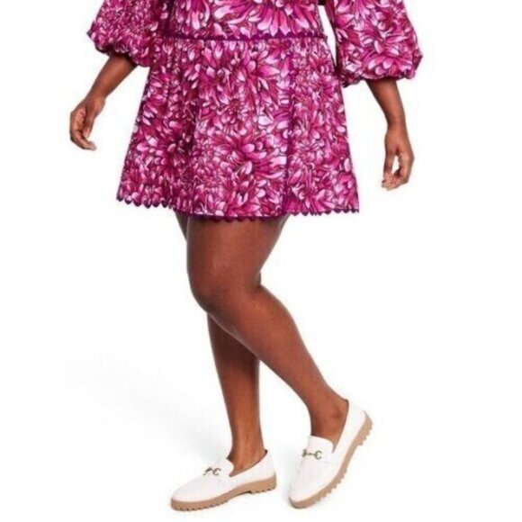 KIKA VARGAS X TARGET Mum Floral Scallop Edge Mini Skirt Size 20 / 22 NEW - Picture 1 of 7